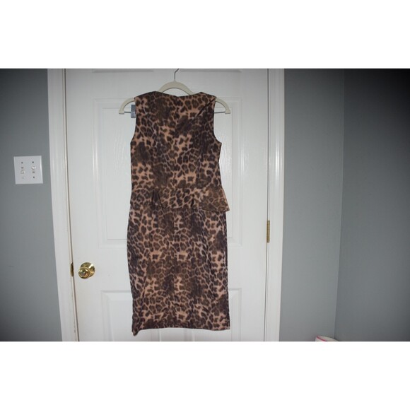 Anne Klein Sleeveless Dress $118 Sz 2 Cheetah Leopard Animal Print Lined - Picture 3 of 3